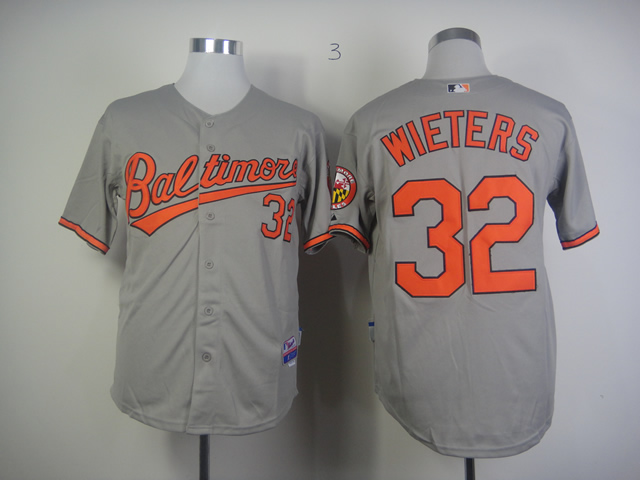 Men Baltimore Orioles #32 Wieters Grey MLB Jerseys->baltimore orioles->MLB Jersey